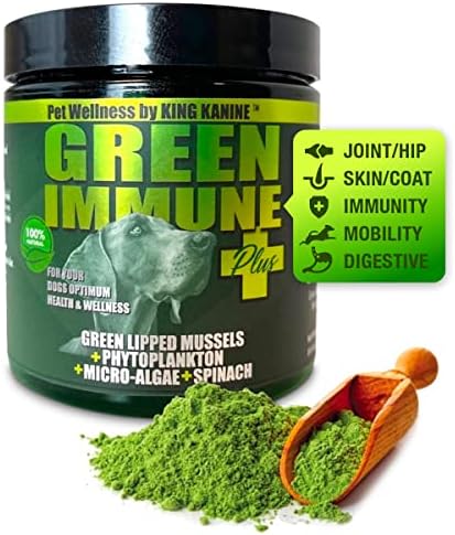 King Kanine Green Inmune Plus Multivitamin and Mineral 6 oz | Organic Powder to Improve Join Mobility & Allergy Relief | Inflammatory Supplement for Dogs Care | Veterinarian Approved