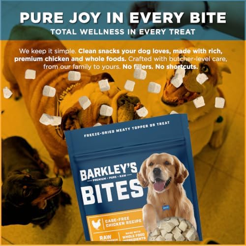 Barkley's Bag Chicken Bites, Freeze Dried Dog Treats & Topper, 4 Oz, 6 Pack