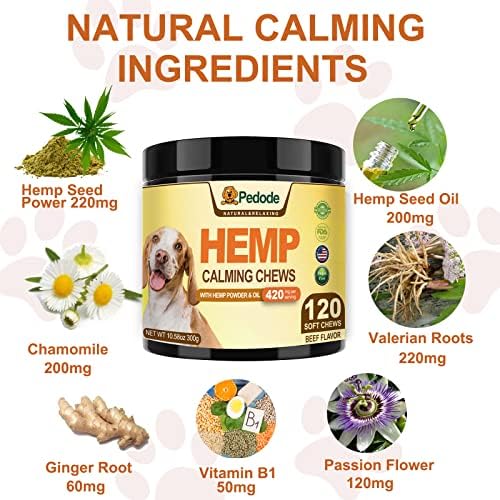 Hemp Calming Chews for Dogs Help with Dog Anxiety Relief, Beef, 120-Pack, 120 Count