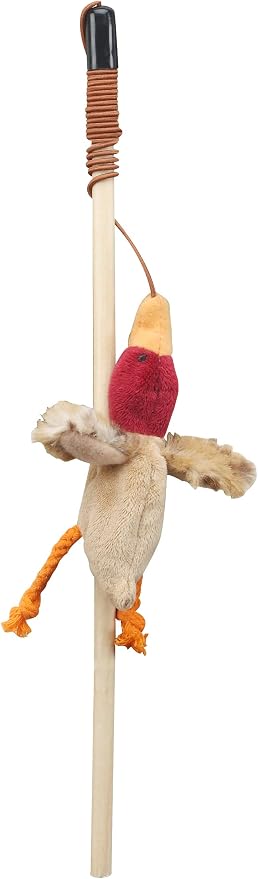 SPOT Skinneeez Stuffing-Free Forest Friends Cat Teaser Wand Toy with Catnip – Interactive Play for Cats and Breeds, Assorted Characters, 12-Inch