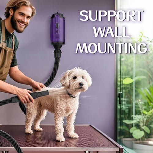 Dog Dryer High Velocity Pet Dog Grooming Force Hair Dryer/Blower | High velocity force blower dryer for professional dog pet grooming, purple sherbao SMD-06P