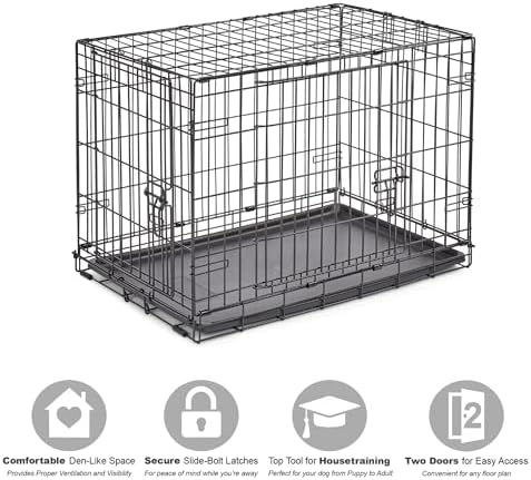 New World by Midwest 30-Inch Double Door Crate, Medium Breeds, 21-40 lbs