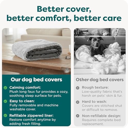 FurHaven Replacement Calming Donut Bed Cover, Misty Gray, Large