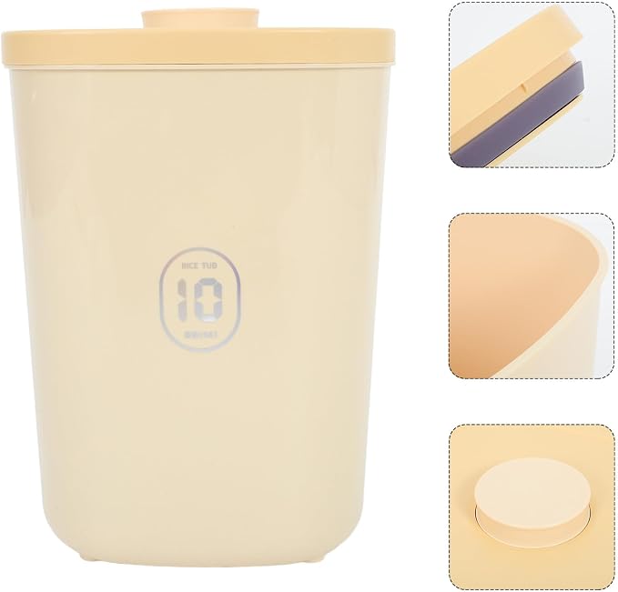 Large Vacuum Sealed Pet Food Storage Container Airtight Dog and Cat Food Bin Moisture-proof Yellow Plastic Bucket for Kitchen and Pantry Use