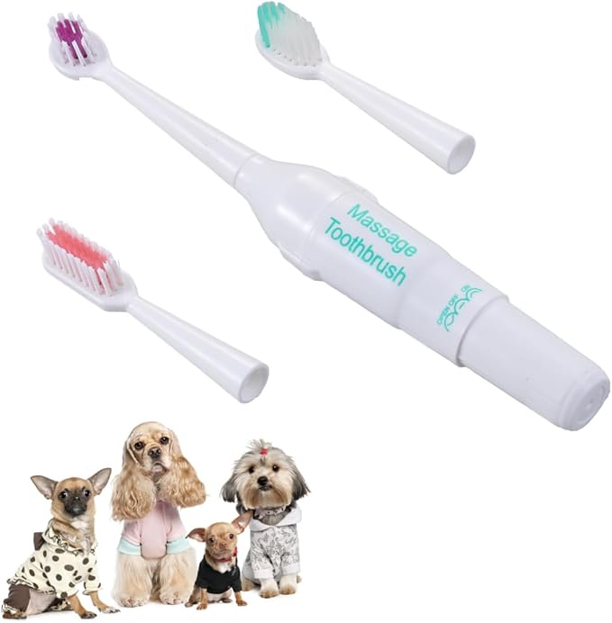 PET-Friendly Electric Toothbrush Waterproof Rechargeable Dog and Cat Toothbrush Travel Case Convenient Three-Sided Design for Effective Teeth Cleaning Random Color