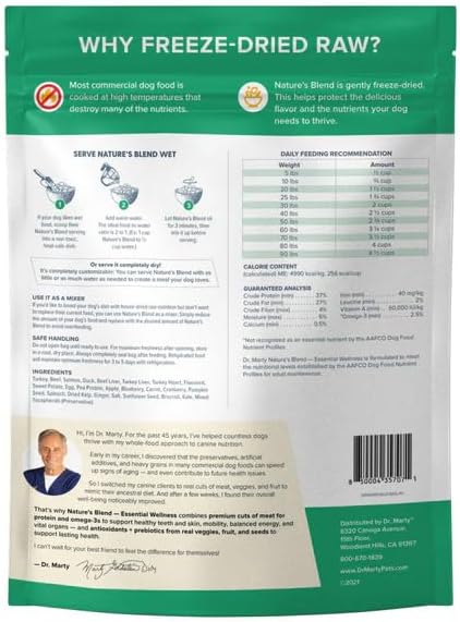 Dr. Marty Nature's Blend Freeze-Dried Raw Dog Food 48 oz (3 Bags x 16 oz)