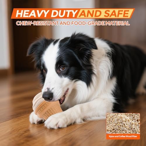 AUSCAT Dog Frozen Treat Toys, Dog Enrichment Toys, Interactive Dog Toys for Aggressive Chewers, Treat Dispensing Dog Toys, Ice Cream Shape