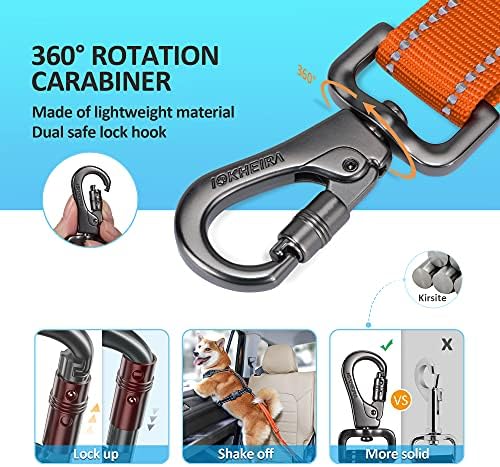 Dog Seat Belt 3-in-1 Car Harness - Orange