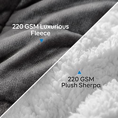 Cottonblue Sherpa Fleece Weighted Blanket for Adults Queen Size 15lbs 60x80