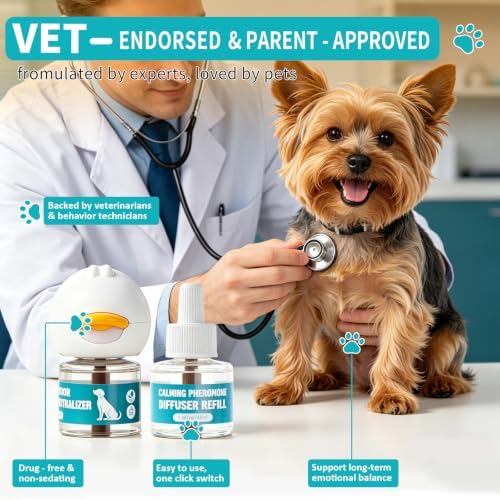 Dog Calming Diffuser, Calming Pheromones, 2Plug in+4Refill