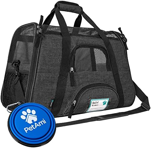 PetAmi Airline Approved Pet Carrier, Cats & Small Dogs, Small, Heather Charcoal