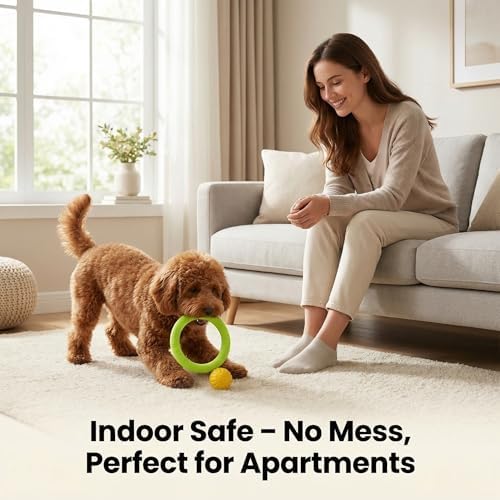 Small Dog Ball with Strap, Floating EVA, Green