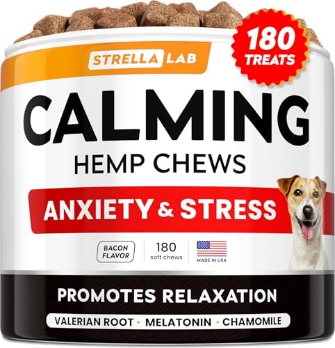 STRELLALAB Hemp Calming Chews for Dogs, Melatonin