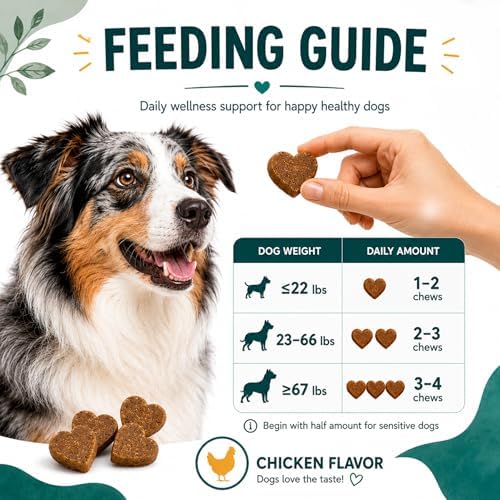 Dog Allergy Chews, Dog Allergy & Itching Skin Relief, with Omega-3 & Multivitamins, Probiotics, Seasonal Allergy Support, Immune, Gut & Skin Health Support, Skin Redness Relief, Chicken Flavor, 200 Ct
