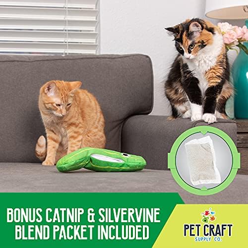 Pet Craft Supply Wiggle Pickle and Shimmy Shark Flipper Flopper Interactive Electric Realistic Flopping Wiggling Moving Fish Potent Catnip and Silvervine Cat Toy, Multi (8727)for All Breed Sizes. | Electric Fish Toy with Realistic Flopping Motion, Fill...