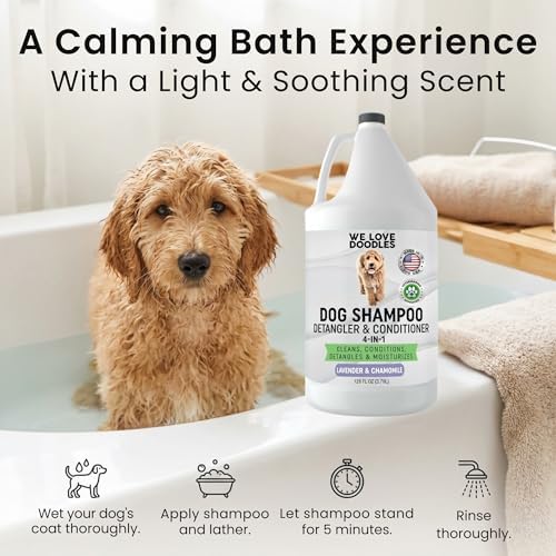 Dog Shampoo Gallon Size, Cleans, Conditions & Detangles, Lavender, 128OZ