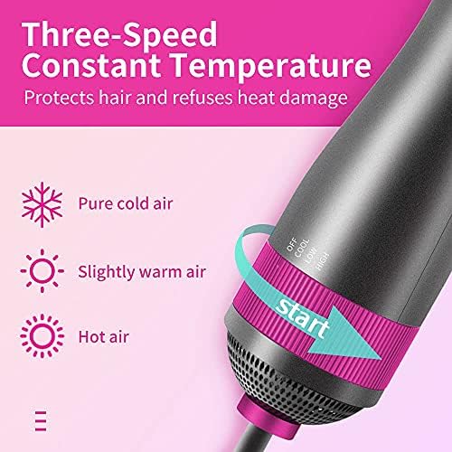 Hair Dryer Brush for Small/Medium Dog & Cat, 2 in 1 Pet Grooming Dryer, 2 Heat Settings & 3 Adjustable Blowing Dryer, White