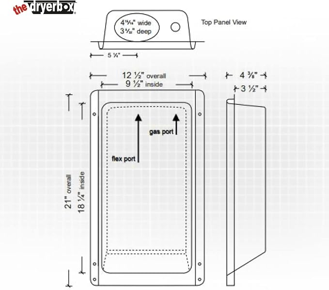 New Construction Dryer Box | Indoor Dryer Vent | Recessed Dryer Vent Box With Gas Port | Dryer Vent | Best Dryer Wall Vent Box Model 350 | Upward Dryer Vent | 2x4 wall