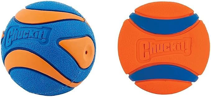 Chuckit! Ultra Squeaker Ball and Ultra Ball Dog Toys, Large (3 Inch)
