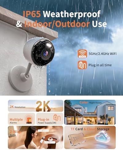 2K Security Cameras 4 Pack, Home Cameras Indoor/Outdoor for Baby/Pet