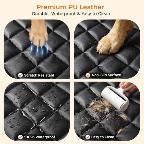URPOWER Dog Car Seat Cover - Waterproof PU Leather
