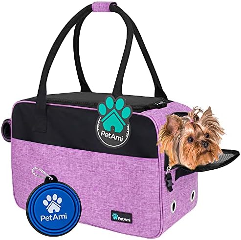 PetAmi Small Dog Purse Carrier with Pockets, Airline Approved, Purple