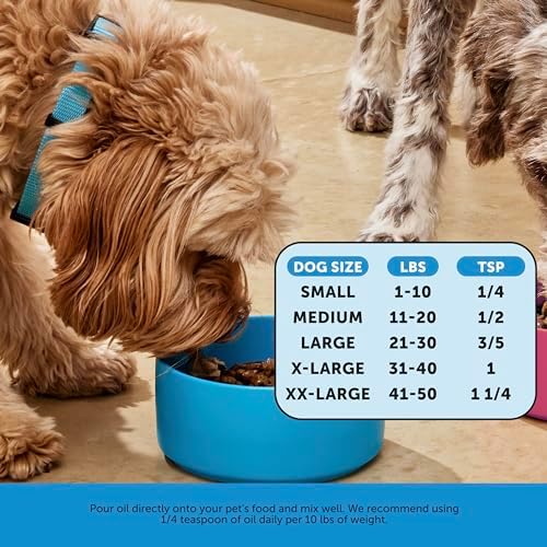 Omega 3 Fish Oil & Multivitamin Virtual Bundle: Wild Caught Omega 3 Supplement & Dog Vitamins with Glucosamine for Skin and Coat (32oz & Peanut Butter 90 ct)