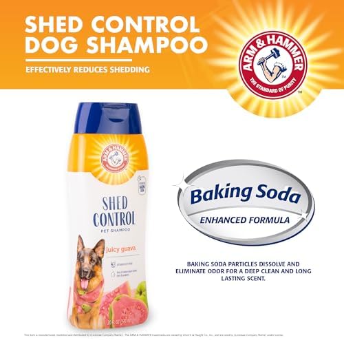 Arm & Hammer Shed Control Dog Shampoo, Juicy Guava Scent, 20 Fl Oz, 6-Pack | Professional shed-control formula, sulfate- and paraben-free, juicy guava scent, de-shedding