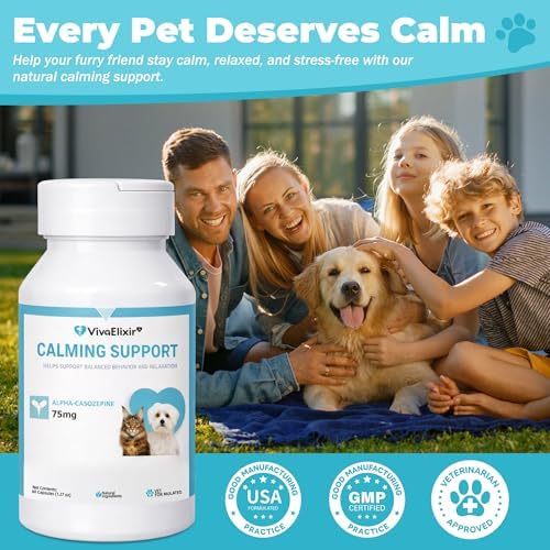 Dog Calming Capsules for Dogs & Cats, Valerian, Chamomile, Small