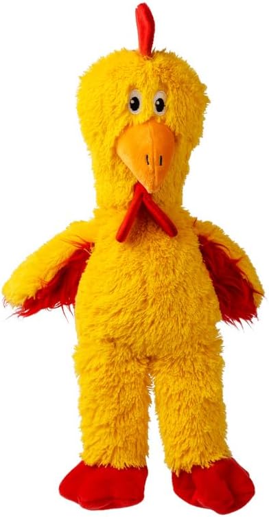 KONG Knots Chicken Dog Toy – Internal Knotted Rope & Dual Squeakers – Durable Plush with Minimal Stuffing, Indoor/Outdoor Chew & Tug Toy (Extra Large)