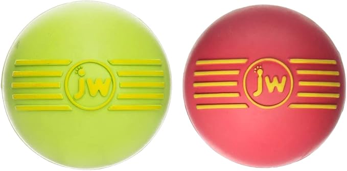 JW Isqueak Ball Rubber Dog Toy Size:Small Pack of 2 Color:Color May Vary