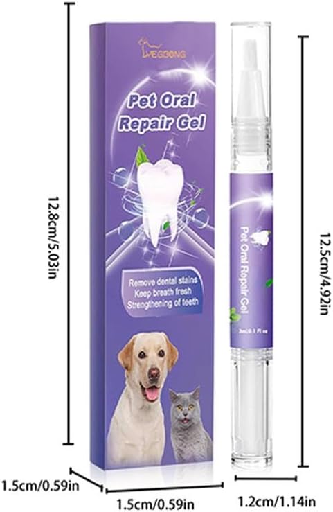 Wmool Lettuce Pets Toothbrush, Oral Repair Gel, Dog Grooming Set, Pet Breath Freshener Gel Care Cleaner for Dogs & Cats