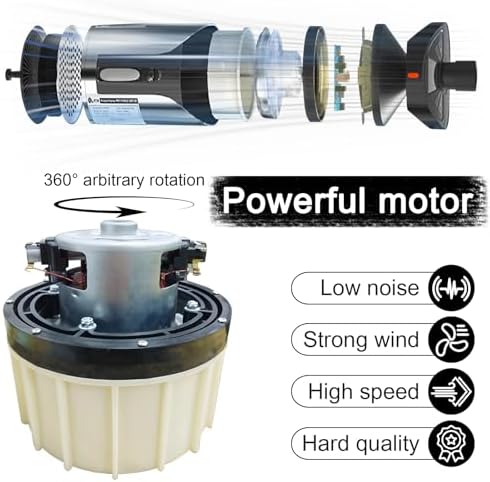 2800W Wall Mounted High Velocity Blow Dryer for Dogs - Professional Pet Hair Dryer, Adjustable Speed and Temperatur, Low Noise Dog Blow Dryer, Multiple Nozzles