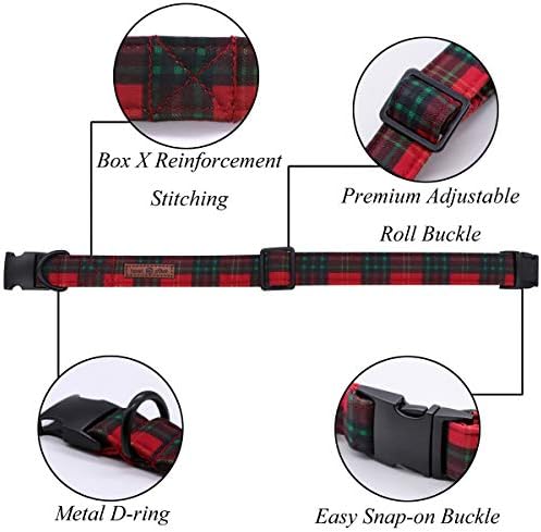 Lionet Paws Christmas Dog and Cat Collar with Bowtie,Soft and Comfortable,Adjustable Collar