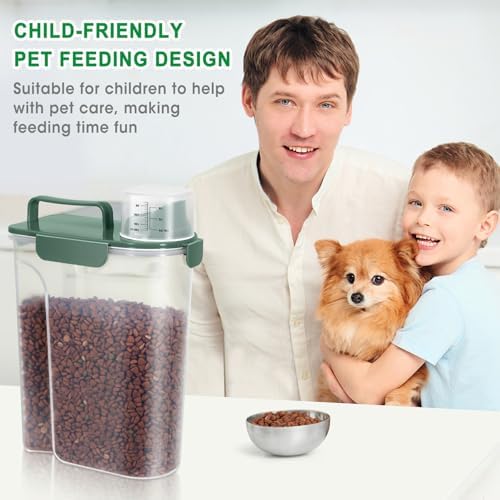 TBMax Cat Dog Food Storage Container 5 to 7 lbs, 7 lbs, Green