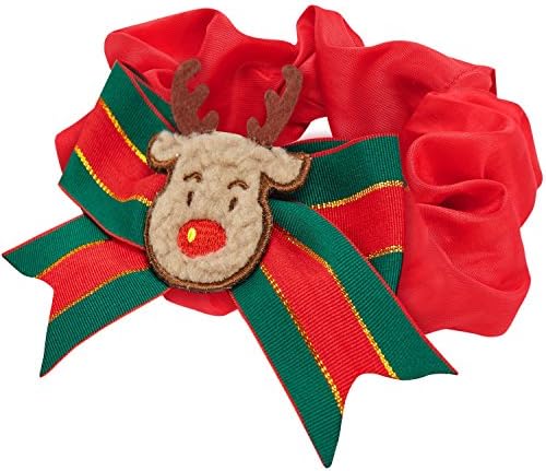 Blueberry Pet Christmas Reindeer Dog Collar Cover, Festival Fever Holiday Decorative Sleeve for Small, Medium & Large Dog Collars