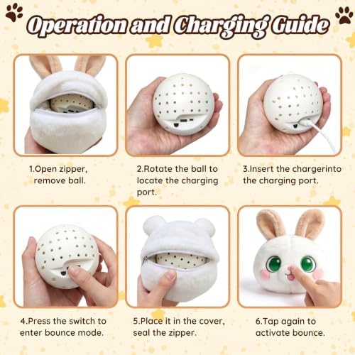 Interactive Dog Toy, 3 Modes Bouncing Talking Squeaky Dog Toy(Rabbit) | Cozisvoker Electric moving dog toy with Automatic Bouncing, Singing and Recording Functions for Small Medium Large Dogs