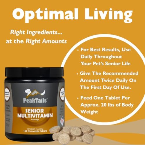 Kala Health PeakTails Senior Multivitamin for Dogs, 150 Count