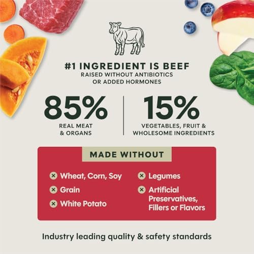 Instinct Freeze Dried Meals, Natural Dog Food, Grass-Fed Beef, 3 oz. Bag
