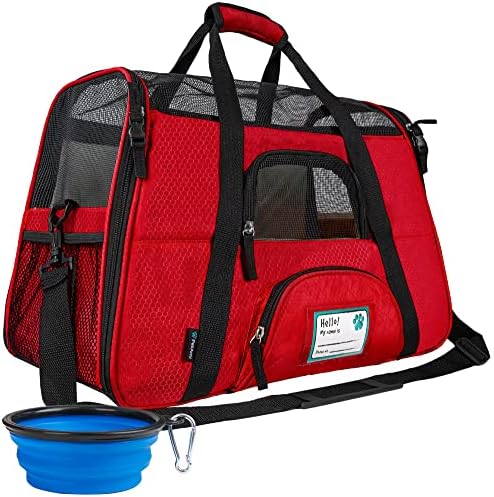 PetAmi Airline Approved Pet Carrier, Cats & Small Dogs, Small, Red