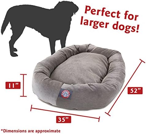 Majestic Pet Villa 52 Inch Shredded Memory Foam Dog Bed for X-Large Sized Dog 52x35x11 Inch–Orthopedic Pet Bed with Removable Washable Cover-Washable X-Large Puppy Mat with Head Support-Vintage