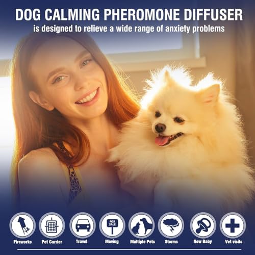 Dog Calming Pheromones Diffuser 6 in 1 Kit Appeasing Pheromone Diffuser to Calm (2, 6 in