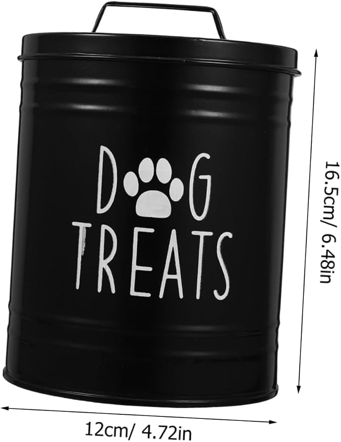 ABOOFAN 1piece Food Storage Container Airtight Pet Treat Holder Metal Grain Storage for Dogs and Puppies Space Efficient and Easy to Safe for Food and Treats
