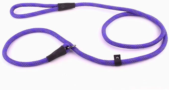 Max and Neo Rope Slip Lead Reflective 5 Foot - We Donate a Leash to a Dog Rescue for Every Leash Sold (Purple, 5FT X 1/2")