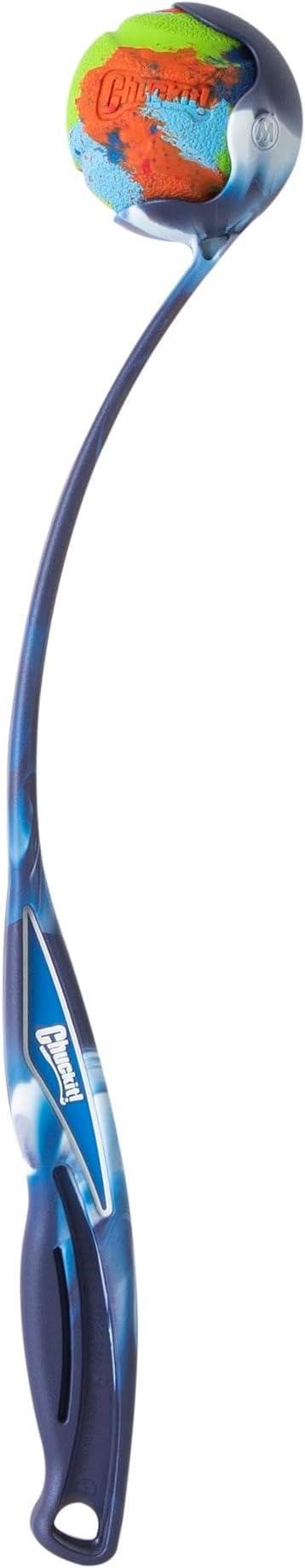 Chuckit! EcoFetch Dog Ball Launcher 18" with Medium 2.5" Ball, Dogs 20-60 | Made in USA, fetch thrower reduces bending for easy pickup and cleaner hands, keeps active pups running outdoors every day