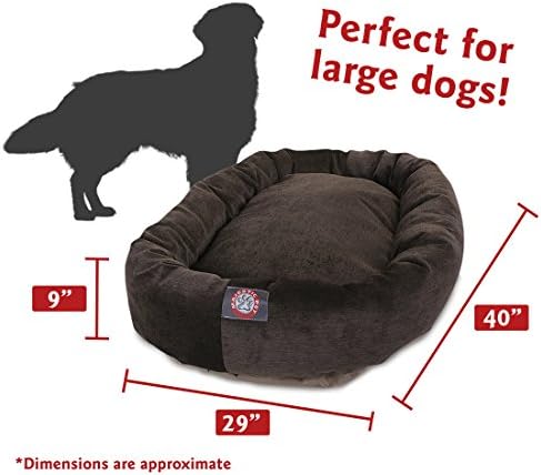 Majestic Pet Villa 40 Inch Shredded Memory Foam Dog Bed for Large Sized Dog 40x29x9 Inch–Orthopedic Pet Bed with Removable Washable Cover-Washable Large Puppy Mat with Head Support-Storm