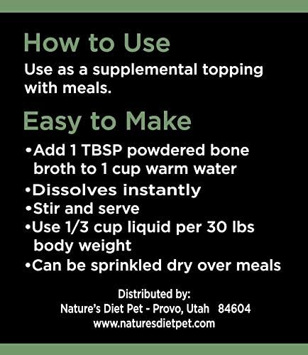 Nature's Diet Pet Original Bone Broth Protein Powder with Functional Benefits for Hip and Joint, Digestion, Skin and Coat (Hip & Joint, 6 oz : 60 Servings) (Pack of 2)