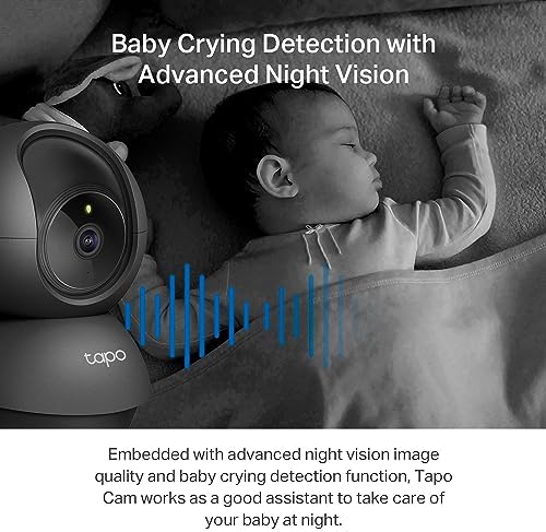Tapo 2K Pan Tilt Security Camera for Baby Monitor, Dog Camera,C211(2-Pack)