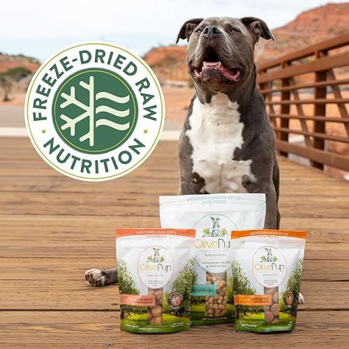 Natural Mediterranean Recipe Cage Free Chicken Dog Food with Olive Oil, Freeze-Dried Diet, Meal Topper for Dogs & Puppies, Organic Fruits & Veggies, Nutrition Dogs Need & Crave, 14 oz