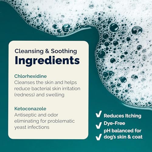 Vetnique Dermabliss Medicated Cat & Dog Shampoo, Chlorhexidine Ketoconazole